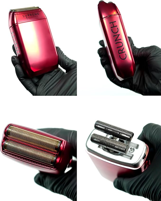 Supreme Trimmer Crunch STF602 – Waterproof Double Foil Shaver for Men | 150 Min Runtime, Wet/Dry Cordless & Corded Electric Razor | Hypoallergenic Foils for Face, Head & Stubble