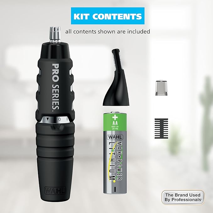 Wahl DualTech® Pro Series® 2 in 1 Lithium Battery Dual Sided Eyebrow Trimmer and Nose Hair Trimmer for Men – Model 3025698