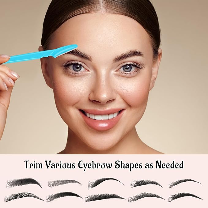 30 Pcs Eyebrow Razors Bulk Multicolor Face Razor Multipurpose Facial Razor Dermaplaning Tools for Women Men Eyebrow Trimmers Shaver with Protective Cover, Hair Removal Tools for Face Body Use