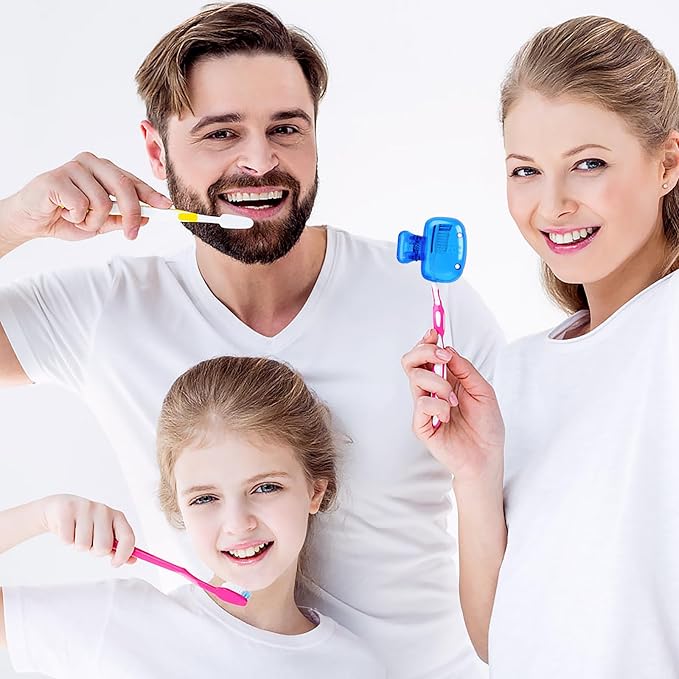 Hxezoc 4 Pack Travel Toothbrush Head Covers Toothbrush Protector Cap Brush Pod Case Protective Portable Plastic Clip for Household Travel, Camping, Bathroom, School, Business