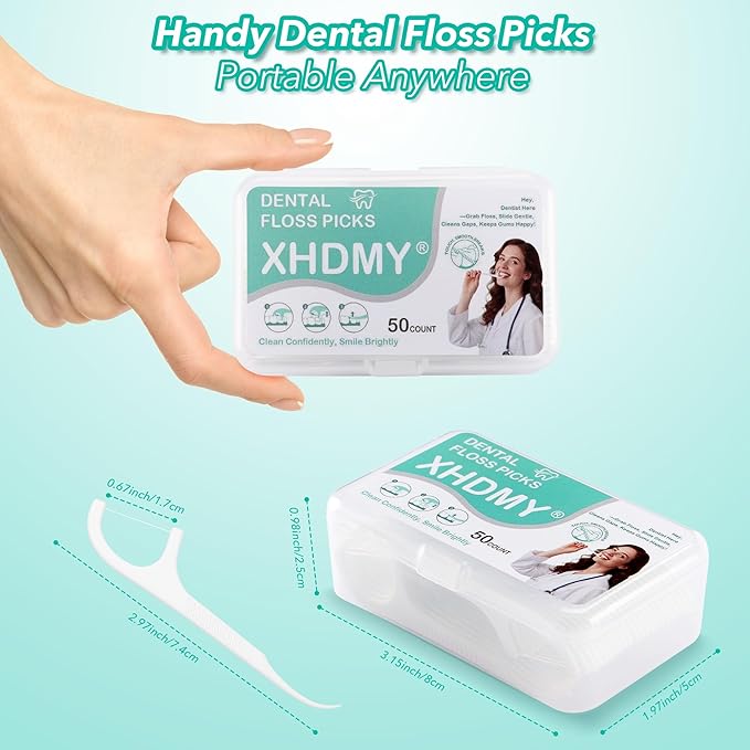 1000 Count Floss Picks Dental Tooth Picks Floss Sticks Flossers Strong Toothpicks in Handy Travel Cases for Family Restaurant Bulk Adults Teeth Cleaning