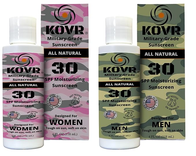 Kovr Sunscreen SPF30 Face & Body Mineral Sunscreen Combo Pack for Men and Women | Reef Friendly, Scent Free, Water Resistant Moisturing Sunblock