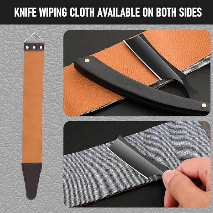 Straight Razor With Strope - Professional Straight Edge Barber Premium Stainless Steel Shaver With Shaving Strop for Men Home & Salon Grooming Using (NO.148)