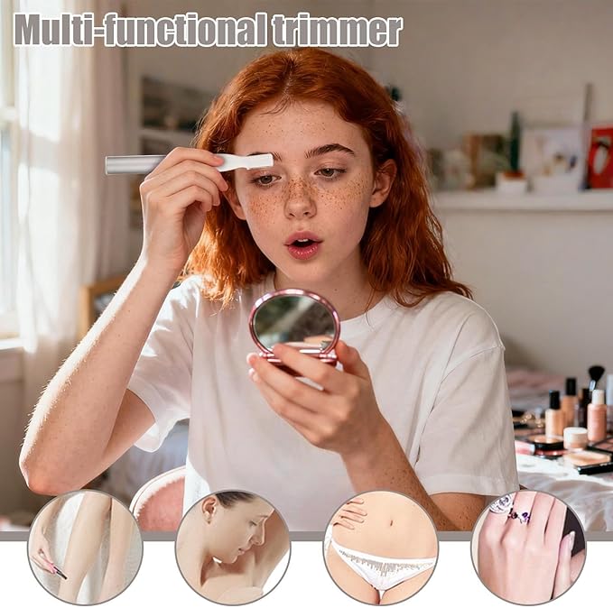 Electric Eyebrow Trimmer - Facial Hair Remover Electric Eyebrow Trimmer | Versatile Silent Trimming Device Beauty Tools for Face Leg Chin Lip Area Arm Armpits Body Daily Office Travel