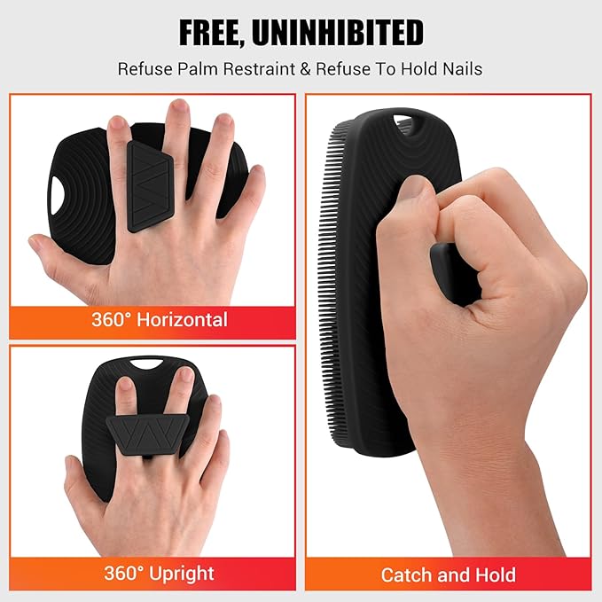 Silicone Body Scrubber - Anti Zinc Infused-Highly Elastic Bristles Exfoliating Body Scrubber for Shower Body,Cellulite Reduction,Blood Circulation- Black