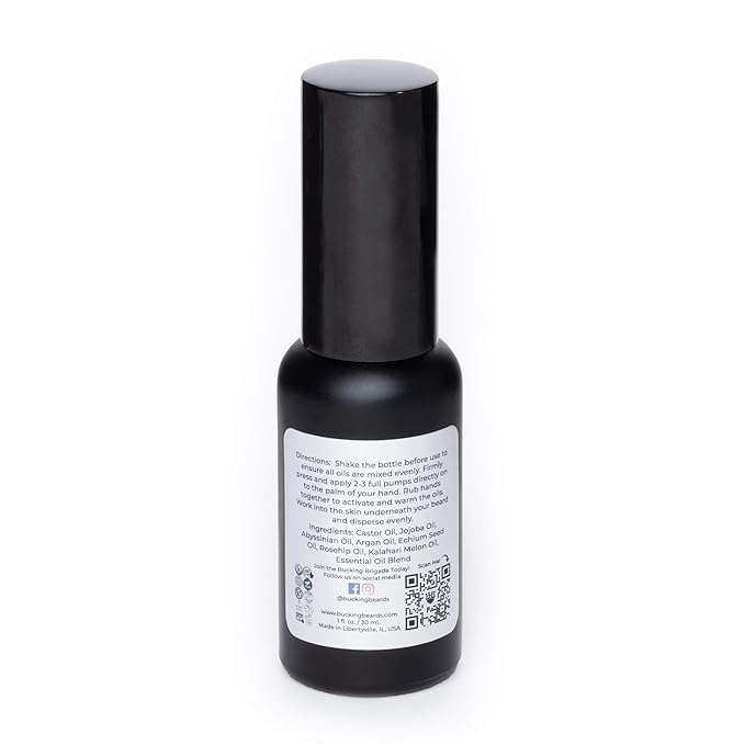 Beard Oil - Beard Softener for Men - Made with Natural Ingredients like Jojoba Oil & Castor Oil - Sandalwood Fragrance - Vegan, Cruelty-Free, Gentle on Skin - 1 oz