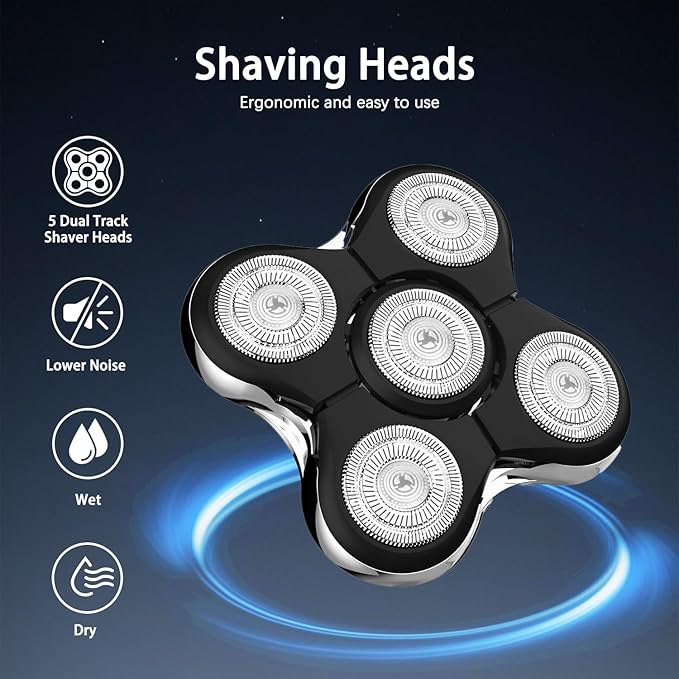 Replacement Blades Compatible with Remington Balder Pro Head Shaver Model XR7000, 5 Dual Track Heads for Remington Shaver, Precision Electric Shaving for Bald Men,2 Pack