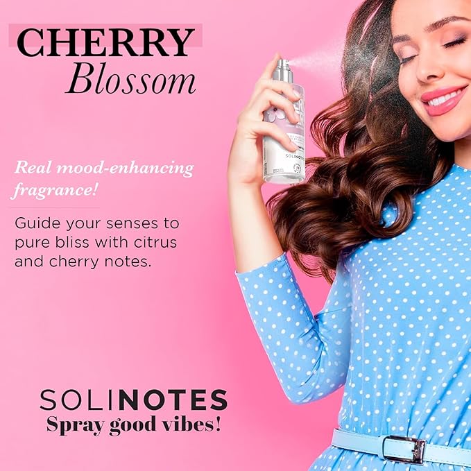 Brume Parfumee Fleur de Cerisier SOLINOTES | Parfum Rafraichissant et Hydratant - Sans Alcool | Brume Parfumee Corps et Cheveux | 250 ml