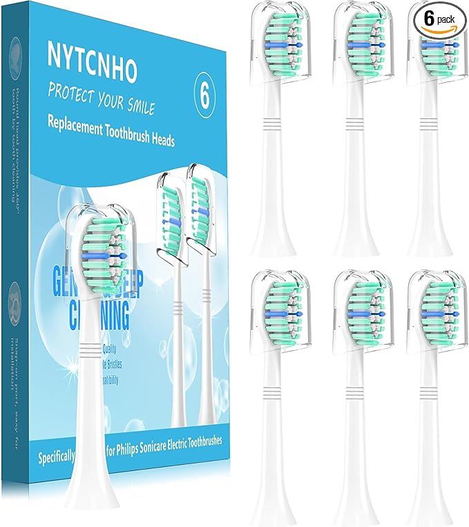 Replacement Toothbrush Heads Compatible with Philips Sonicare Electric Toothbrush,Replacement Brush Head for Replacement Heads C1 C2 G2 W 4100 HX6062/65 and More Philips Snap-on Handles