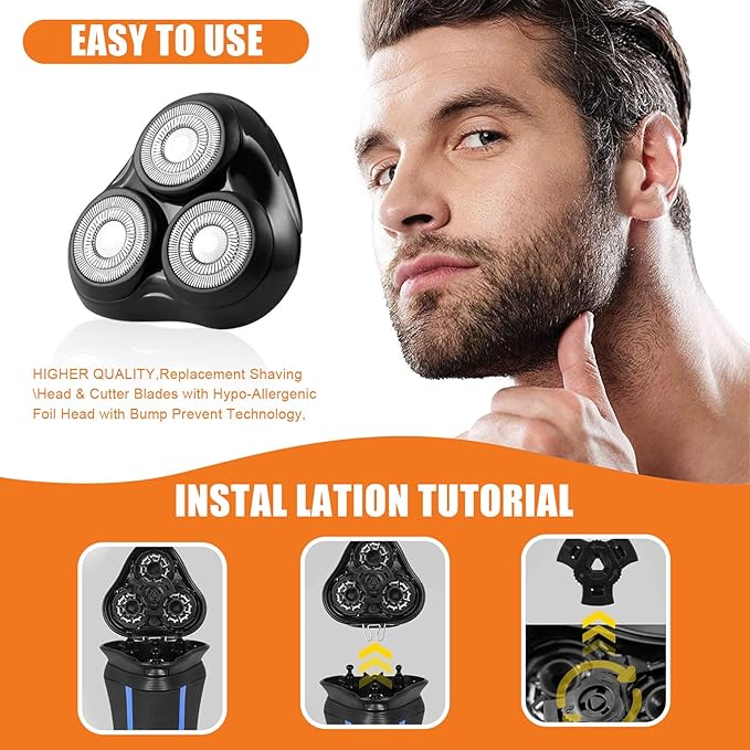 2PACK（Black） Universal Rotary Replacement Shaver Head,Compatible with Remington Shaver Series,for R3,R4,R5,R6,R7,R8,SP-3141 and SP-5161 Foils/Blades