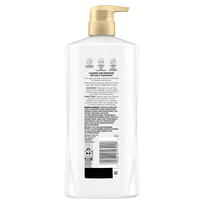 Pantene 2-in-1 Shampoo & Conditioner, Classic Clean - Pro-V Nutrients for Dry, Color-Treated Hair, Healthy Looking Hair Every Wash, Antioxidant-Rich, 27.7 Oz Each, 2-Pack + Rescue Shot (0.5 Oz)
