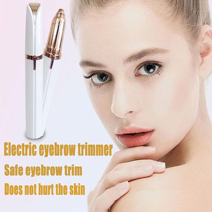 USB Rechargeable Portable Electric Eyebrow Trimmer for Women,Painless Precision Eyebrow Hair Remover,Safe Eyebrow Shaver Razor Tool for face Leg Lip Armpit Hand(White)