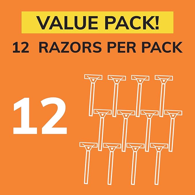 BIC Sensitive 3 Disposable Razors for Men With 3 Blades for Sensitive Skin, 12 Count Value Pack of Shaving Razors