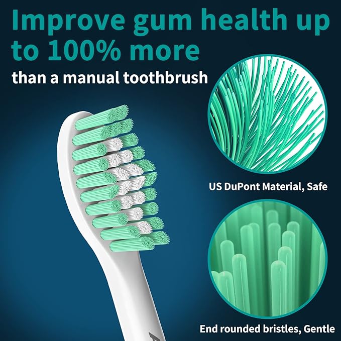 Aoremon Replacement Heads Compatible with Sonicare E-Series, Toothbrush Heads Come with Caps Fit for Sonicare Essence Xtreme Elite Advance and CleanCare Screw-on Toothbrush Handles, 5 Pack