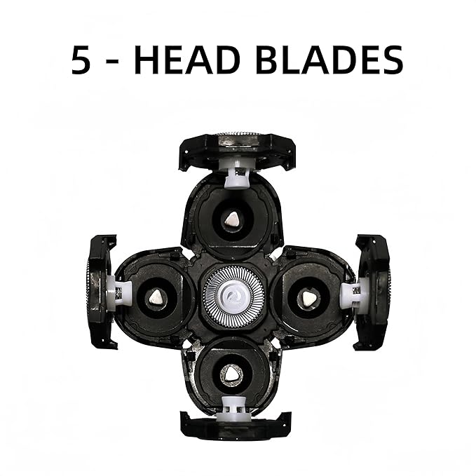 4PCS Shaver Replacement Blades for Head Shaver, 5 Blades Shaver Heads for Bald Men, Head and Face Electric Razor Shaver Heads, 2 Cleaning Brush