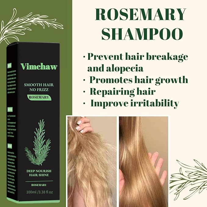 Rosemary Hair Growth Shampoo,Organic Natural Shampoo for Thinning hair & Hair Loss with Hydrolyzed Keratin,Unisex-3.4 fl.oz (Pack of 1)