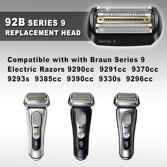 NEW Series 9 92B Braun Electric Shaver Replacement Head for Men Razor Shaving Blades Compatible with 92B Braun Replacement Electric Shaver Heads 9290cc 9291cc 9370cc 9293s 9385cc 9390cc 9330s 9296cc