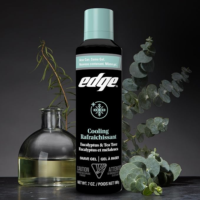 Edge Shave Gel for Men, Cooling Eucalyptus & Tea Tree, 7oz (3 Pack) - Shaving Gel For Men That Moisturizes, Protects and Soothes To Help Reduce Skin Irritation (Packaging May Vary)