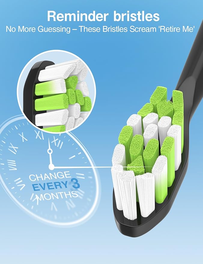 Replacement Toothbrush Heads for Philips Sonicare W C2 Electric Toothbrush Heads Compatible with Sonicare 4100 5100 5300 6100 C1 G2 Snap-on Electric Tooth Brush Handle, 8 Count, Black
