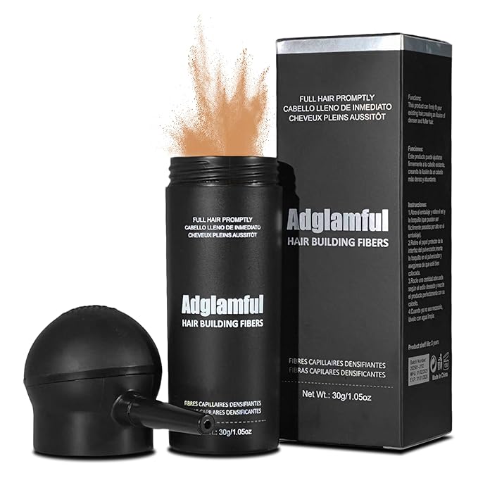 Hair Fibers for Thinning Hair, Hair Building Fibers Spray with Spray Applicator, Undetectable & Long-lasting, Instant Hair Coverage for Men & Women (Medium Blonde, 30g)