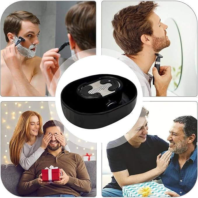 1 Pack Razor Rinser, Manual Push-Type Razor Rinser, Shaving Razor Rinser Cleaner, Clean Your Razor Efficiently, Save Water, and Ditch The Sink, with 1 Shaver and 1 Shaving Cream, Black
