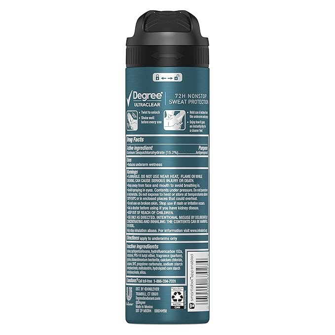 Degree Men Antiperspirant Spray Black + White 3 Count Protects from Deodorant Stains Instantly Dry Spray Deodorant 3.8 oz