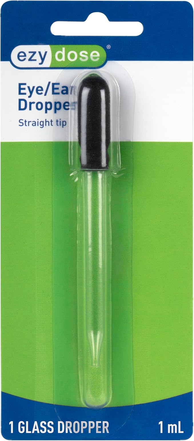EZY DOSE Ear and Eye Medicine Dropper for Liquid Medicine, 1ml Capacity Glass, Deliver Correct Dose, Convenient and Easy to Use, BPA Free