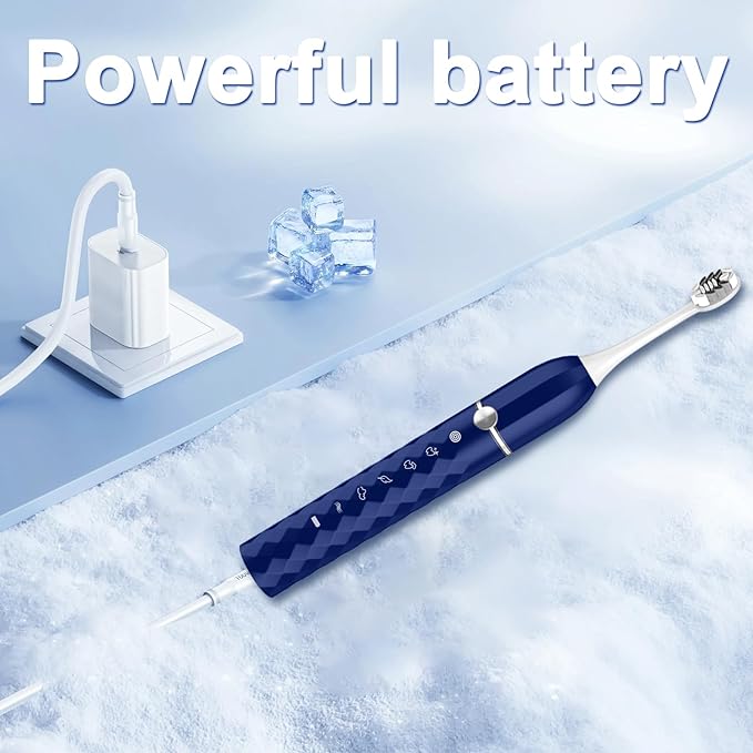 Electric Toothbrush Set, Equipped with 10 Brush Heads and Travel case, IPX8 Waterproof, 2-Minute Timer, 42000 high-Frequency Vibrations, 5 Modes, The First Choice for Gift Giving