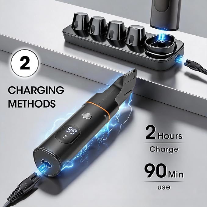 Suttik Manscape Body & Pubic Hair Trimmer for Men, 5 in 1 Mens Grooming Kits, Groin & Ball Shaver, Body Groomer with LED Display, Waterproof, No-Nick