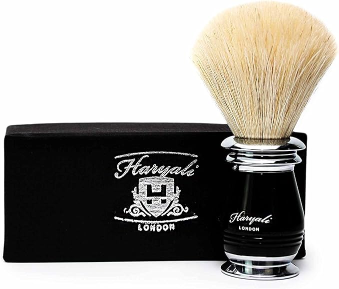 White Badger Hair with Black Handle for Men Shaving Brush Wet Shaving