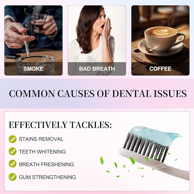 Niacinamide Whitening Toothpaste, Niacinamide Toothpaste Intensive Whitens Teeth, Stain Removal, Protects Tooth Enamel, Freshening Breath All Day with Natural Mint &Peach Flavor (2PCS)