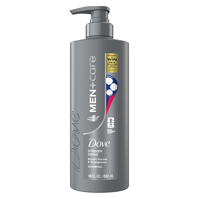 DOVE MEN + CARE Hair Care 1 count Striker Swag to Boost Volume & Strengthen Hair, with a Chance to Win FIFA WORLD CUP 2026 Tickets, 18 Fl oz