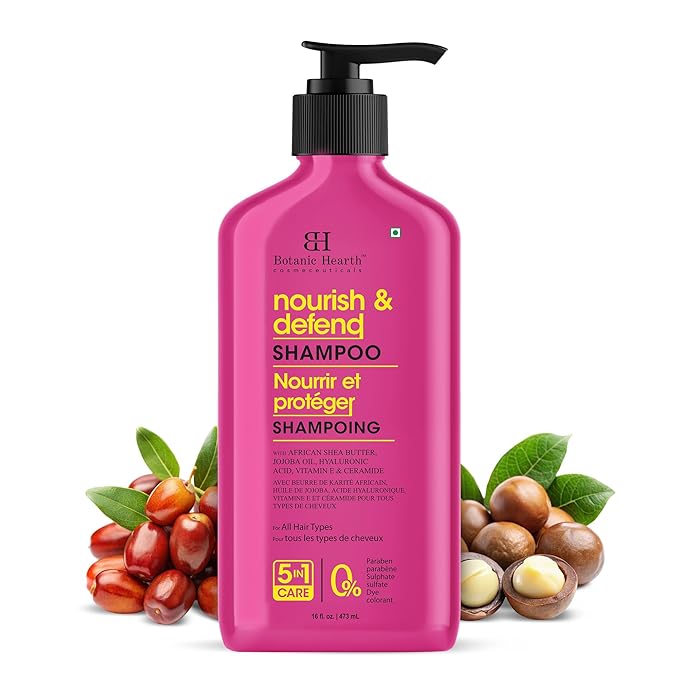 Botanic Hearth African Shea Butter Shampoo Infused With Jojoba Oil, Hyaluronic Acid, Vitamin E & Ceramide | Clarifying Shampoo To Nourish, Defend & Strengthen Hair | For All Hair Types, 16 Fl Oz