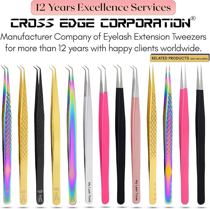 Isolation Tweezers for Eyelash Extension – 14cm Curved, Double Pink, Japanese Stainless Steel, Best for Individual Isolation & Classic Lashes, Pinzas para Pestaña (Double Pink Color)
