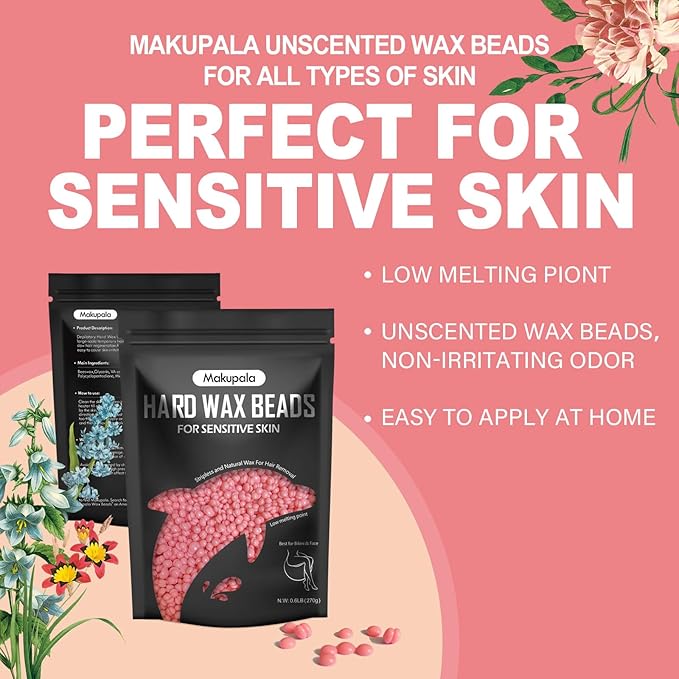 5lb Wax Beads for Hair Removal, 80 oz Bulk Big Bag of Pink Hypoallergenic Wax Bean Refill for Commercial Salon & At-Home Use, Full Body (Brazilian, Bikini, Face, Underarm, Legs) Coarse & Fine Hair