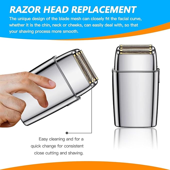 New DEARCOOL Electric Men Shaver Replacement Foil & Cutters Suitable for BaBylis-PRO Metal-FX FXRF2 Foil Shaver