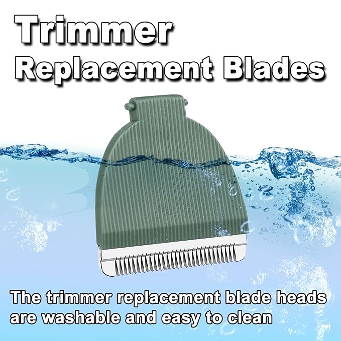 3 Packs Green Replacement Blades for Meri-dian Trimmer,Compatible with Meridian Body Trimmer Onyx & Sage，Hygienic Ceramic Replacement Blades