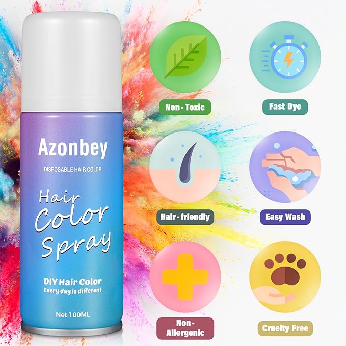 Halloween Hair Spray,Temporary Hair Color Spray for Women Kids Men,Washable Hairspray,Colored Hair Spray,Color Hairspray for Halloween,Party,Cosplay,Christmas Day (06#Gold)
