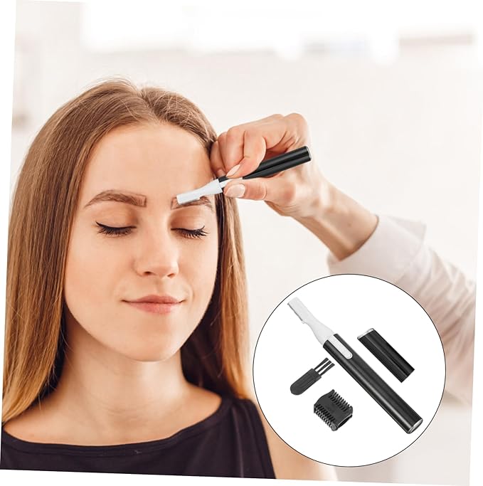 1 Set Eyebrow Trimmer Lint Remover Shaver Portable Hair Removal Devices Mini Facial Hair Remover Face Hair Remover Hair Removal Cream Reusable Face Razor Black Aluminum Tube