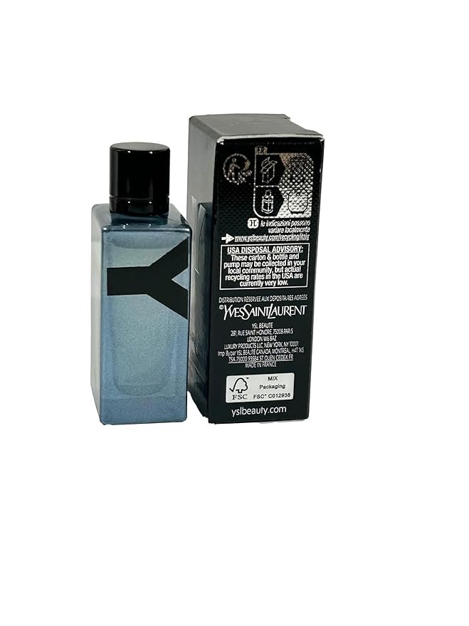 Yves Saint Laurent YSL Y ELIXIR Men Perfume L'ELIXIR Parfum mini splash on SMALL TRAVEL SIZE 7.5 ml / 0.25 Fl oz