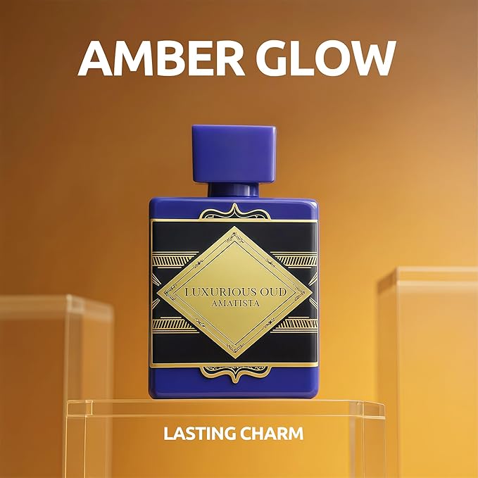 Men's Cologne Eau De Parfume Natural Spray Luxurious Oud Amatista Perfume with Amber Woody,Lavender & Nutmeg,Patchouli & Musk Scent 3.4 Fluid Ounce Long Lasting Fragrance