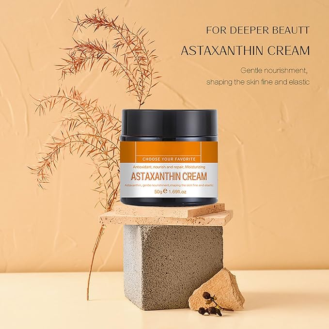 Astaxanthin Face Cream, Anti-Aging Face Moisturizer to Reduce Wrinkles & Fine Lines, Daily Repair Facial Moisturizing Cream for Women and Men Antioxidant and Nourish, All Skin Types 1.69 Fl Oz