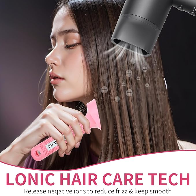 Round Brush for Blow Out - 1.7 Inch Nano Thermal Ceramic & Ionic with Boar Bristles - Salon Blow Drying Hair Brush for Drying,Volumizing, Curling, Shine & Smooth Styling