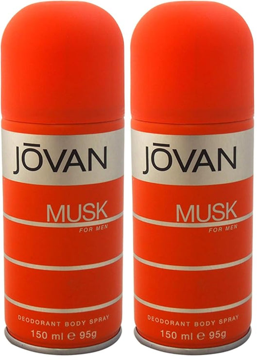 Jovan Musk Body Spray For Men, 150ml (Pack of 2)