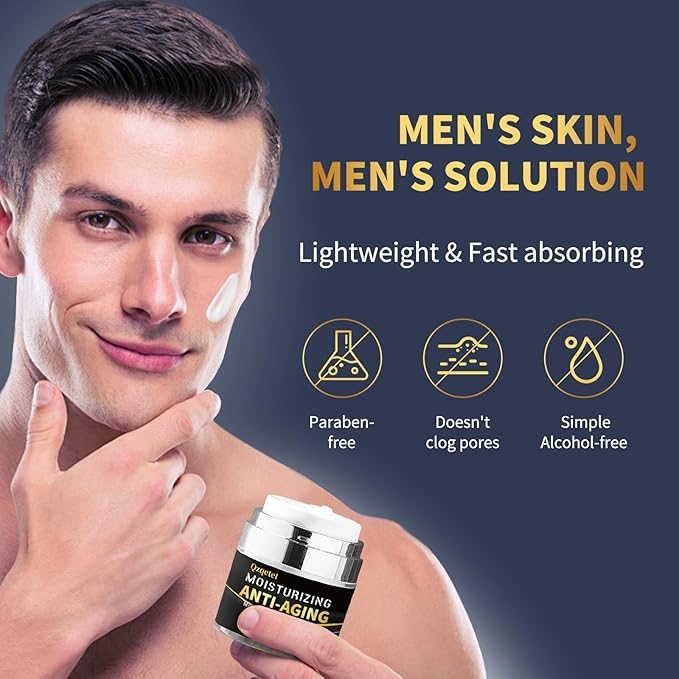 Men's Face Cream Anti Aging Face Moisturizer Cream Mens Face Lotion with Collagen, Retinol and Hyaluronic Acid Facial Men's Skin Care - Day & Night - 1.7 OZ