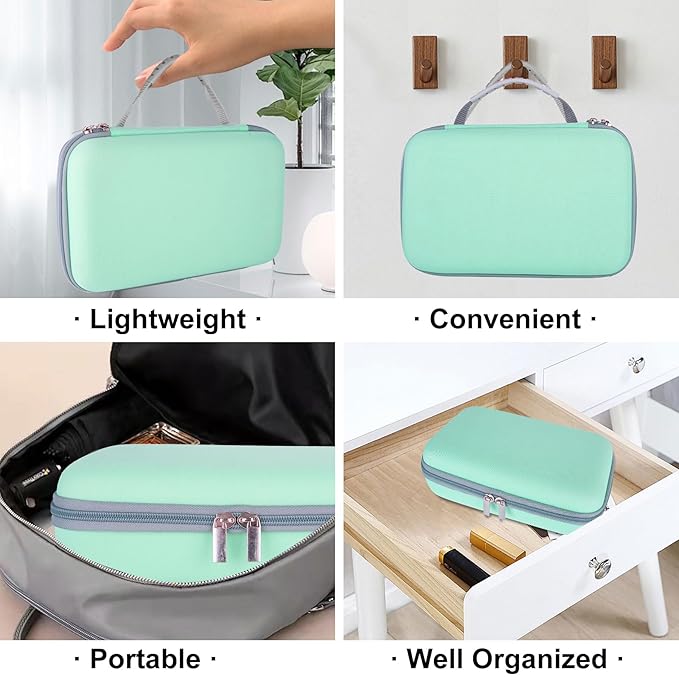 SMYV Water Flosser Travel Case, Portable Dental Oral Irrigator Travel Organizer, Hard Eva Storage Bag for Flosser, Electric Toothbrush, Toothpaset and Irrigator Accessories (Case Only) - Green