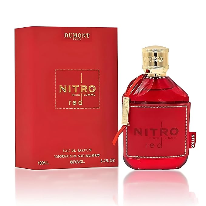 NITRO RED - Eau De Parfum - Luxury Perfume for Men - Fruit, Woody, Floral & Masculine Fragrance - Long Lasting Cologne Mist & Body Spray-3.4 Ounces - for Him