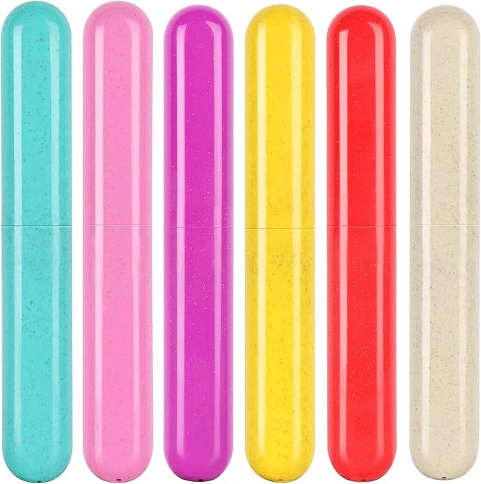 6 Pack Toothbrush Travel Case, Travel Toothbrush Holder, Sanitary Toothbrush Storage, Eco-friendly Toothbrush Protector Covering for Traveling, Business，Camping, Home, School