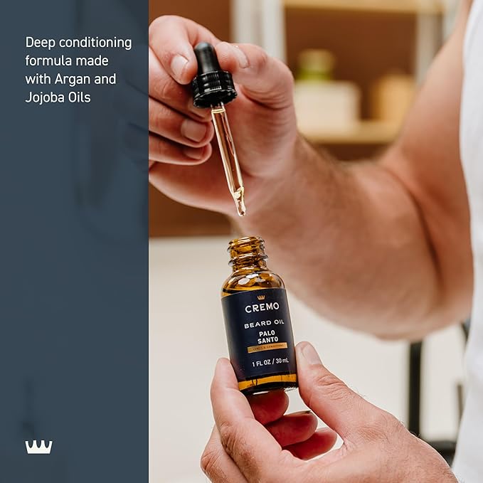 Cremo Beard Oil, Palo Santo (Reserve Collection), 1 fl oz - Restore Natural Moisture and Soften Your Beard To Help Relieve Beard Itch
