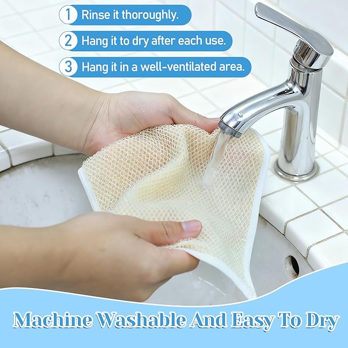 Body Wash Cloths, 6 Pieces Thin Exfoliating Washcloths Soft Weave Clean Face Towels Exfoliating Scrub Towel Soft Facial Washcloths for Women Man Face and Body Showering